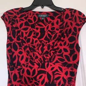 Ralph Lauren Cap Sleeve Ruched Dress